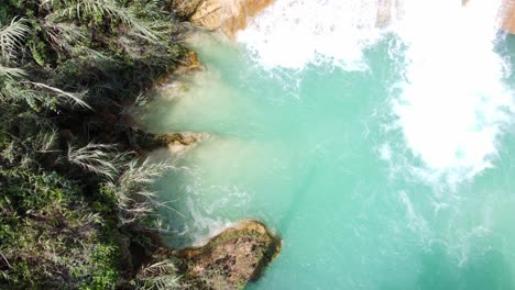Aerial-View-of-the-amazing-Velo-de-Novia-waterfalls-in-Chiapas,-Mexico
