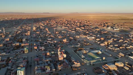 Uyuni-salt-flats-town-city-drone-aerial-view-bolivia-south-america-Train-Cemetery