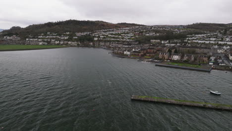 Greenock,-Scotland-on-a-windy-day-over-the-River-Clyde-slowly-tracking-left-looking-back-at-the-town