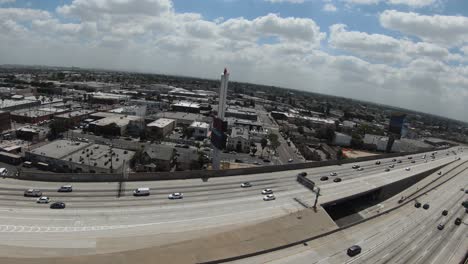 Aerial-FPV-View-of-exposition-park,-Los-Angeles