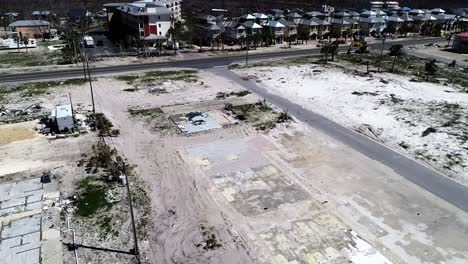 Mexico-Beach,-Florida---Aerial-views-of-the-city-show-the-remnants-of-the-destruction-left-by-Hurricane-Michael,-a-Category-5-storm,-which-struck-in-October-2018