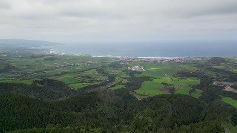 Aerial-static-view-of-great-panorama-with-a-sea-view