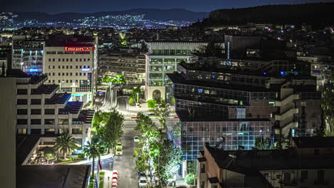 Nacht-Zeitraffer-Des-Verkehrs-In-Athen