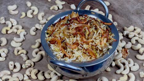 Closeup-view-of-Basmati-Rice-Pulao-or-pulav-with-vegetable-using-red-carrots-also-known-as-matar-pulao