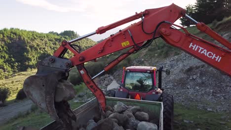 New-Zealand's-Heavy-Equipment-Truck-Fully-Loaded-With-Rock---medium-shot