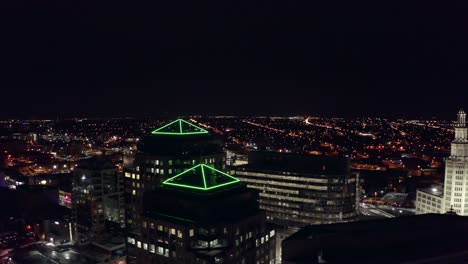 Downtown-Buffalo,-New-York-at-night