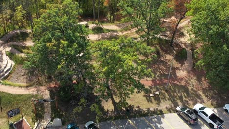 Aerial-view-of-Green-Bay-Wisconsin-Baird-Creek-Park-bike-skills-course