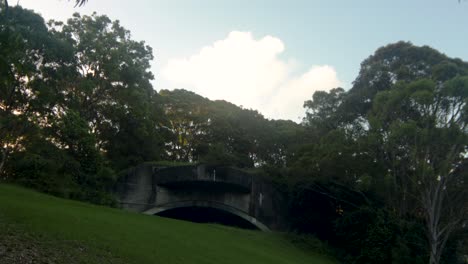 Timelapse-of-Abandoned-World-War-II-Bunker-on-hill-with-clouds-passing