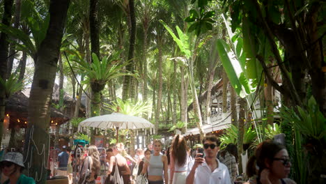 Tropical-vegetation,-market-ambiance,-picturesque,-tourist-attraction