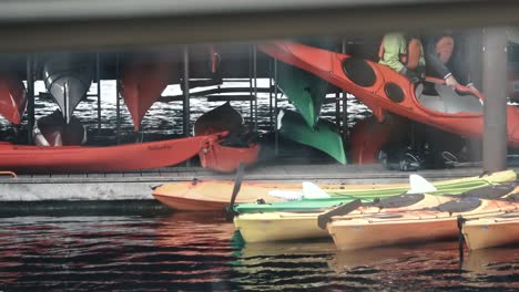 People-in-a-restaurant-looking-at-kayaks