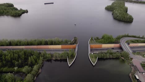 Veluwemeer-aerial-landscape-with-aquaduct-seen-from-above