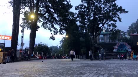 Time-lapse-of-Chowrasta-Darjeeling-At-Evening-Clear-Sky