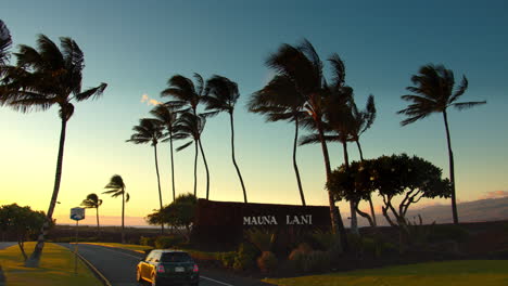 Mauna-Lani-Resort-Eingang-Sonnenuntergang-Hawaii-Große-Insel