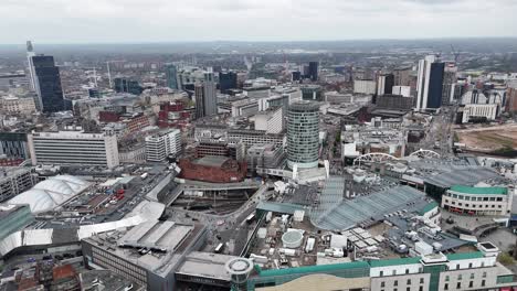 Birmingham-Stadtzentrum-Drohne,-Luftaufnahme-Aufsteigend