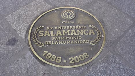 Salamanca,-España---7-De-Diciembre-De-2019:-Salamanca,-España---7-De-Diciembre-De-2019:-Circular-X-Aniversario-Del-Nombramiento-De-Salamanca-Como-Ciudad-Patrimonio-De-La-Humanidad