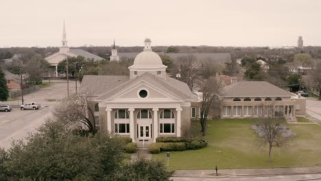 Bird's-eye-view-of-church-in-a-small-town