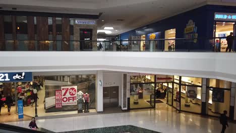 In-shopping-mall-on-escalator-going-down