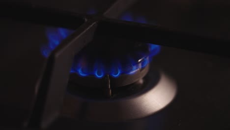 Primer-Plano-Del-Quemador-De-Gas-Encendido.-Tiro-Estático