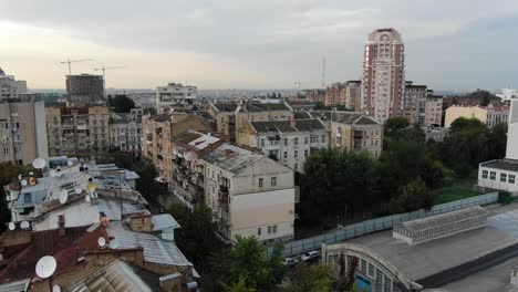 Aerial-View-of-Apartment-Buildings-in-Ukraine-Near-Dusk