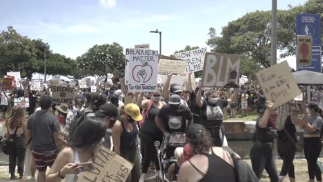 Proteste-Der-Black-Lives-Matter-Bewegung-In-Honolulu,-Hawaii