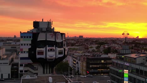 new-day-early-morning,-city-Berlin-Tv-Tower-orange-sky-sunrise