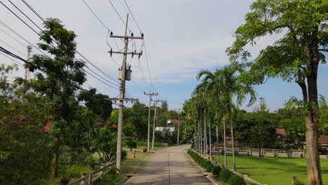 Houses-and-streets-at-a-village,-Muak-Klek,-Thailand