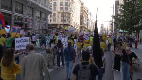 Huge-protest-on-Gran-Via-Madrid-against-Colombian-government