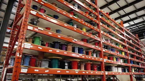 Wire-bobbin-coins-stored-on-shelves-at-a-stock-wire-factory