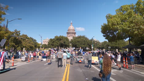 People-gather-at-Texas-Capitol-in-downtown-Austin-to-celebrate-Biden-defeating-Trump-in-2020-US-Presidential-election