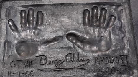 NASA-astronaut-Buzz-Aldrin-Handprint-and-signature-at-Space-View-Park