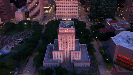 Imágenes-Aéreas-Del-Ayuntamiento-Del-Centro-De-Houston