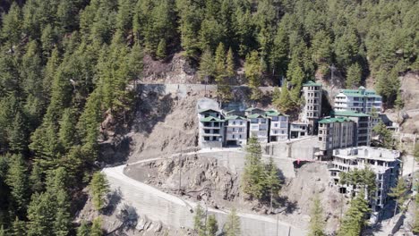 Residential-buildings-in-Ayubia-National-Park,-surrounded-by-pine-forests-in-KPK,-Pakistan