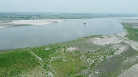 Drohnenaufnahme-Der-Größten-Flussinsel-Asiens,-Majuli-Island