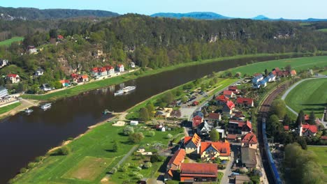 Scenic-Spa-Town-Of-Rathen-Along-The-Banks-Of-The-Elbe-River-In-Saxony
