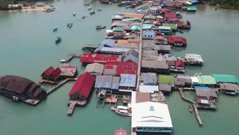 Aerial-Flying-Over-Bang-Bao-Village-On-The-Thai-Island-Of-Koh-Chang