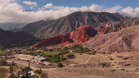 Landscape-Of-The-Touristic-Cerro-Siete-Colores-In-Purmamarca-Province-Of-Jujuy,-Argentina