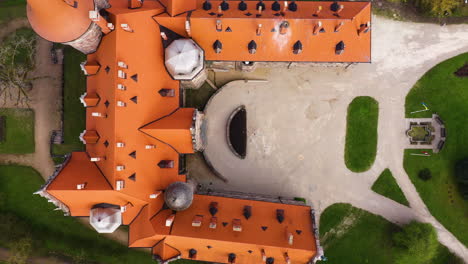 Top-down-aerial-view-of-Cesvaine-castle-in-Latvia