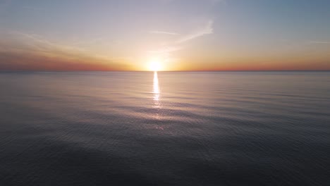 Aerial-View-of-the-Baltic-Sea-at-Sunset,-Jurkalne,-Latvia