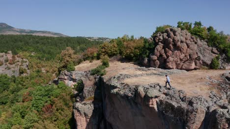 Male-Tourist-At-Thracian-Sanctuary-Harman-Kaya-On-Plateau