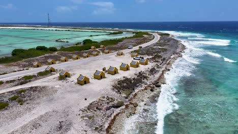 Red-Slave-Huts-At-Kralendijk-In-Bonaire-Netherlands-Antilles