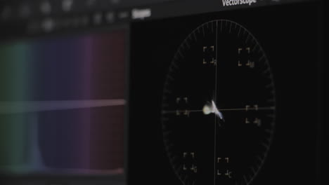 Vektorskop-Farbdiagramm-Videofilm-Farbkorrektur-Farbkorrektur-Softwarebearbeitung