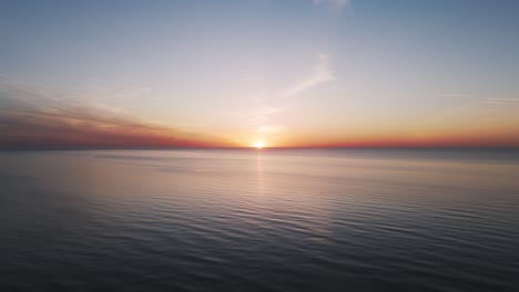 Aerial-View-of-the-Baltic-Sea-at-Sunset,-Jurkalne,-Latvia