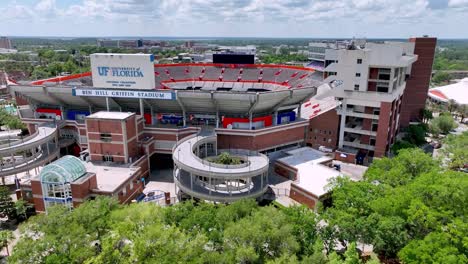 Aerial-push-in-to-university-of-florida-football-stadium-"-The-Swamp