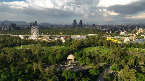 Mexico-city-Dolores-Carcamo-museum-with-the-Aztlan-Park-in-the-background---Aerial-view