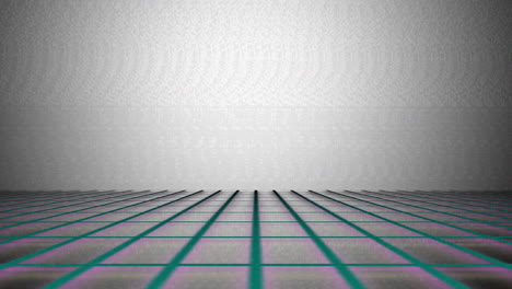 clean-VHS-vaporwave-green-perspective-grid-retro-background,-endless-loop-3d-animation