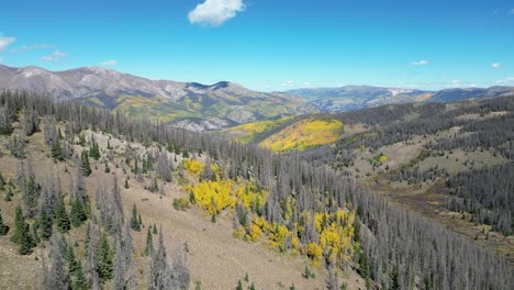 Vista-Aérea-De-Montañas-Y-árboles-Cerca-De-Silverton,-Colorado.