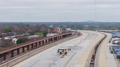 Luftaufnahme-Einer-Riesigen-Werft-In-Atlanta,-Georgia,-USA