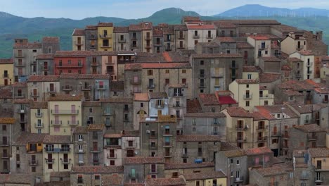 Close-Up-Aerial-View-of-Gangi,-One-of-the-Most-Beautiful-Villages-in-Sicily,-Italy