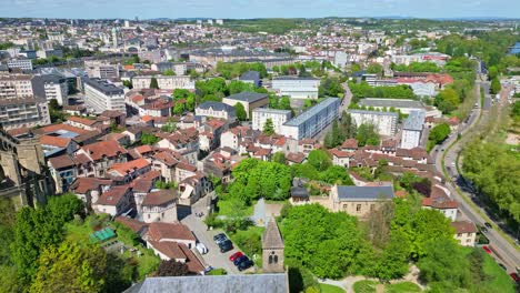 Sainte-Marie-de-la-Regle-Abbey-and-cityscape,-Limoges-in-France