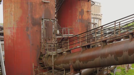 Ancient-Blast-Furnace-Of-Volklingen-Ironworks-On-Rainy-Day-In-Volklingen,-Germany